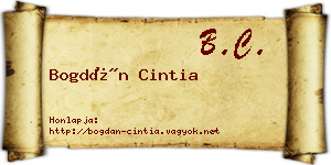 Bogdán Cintia névjegykártya