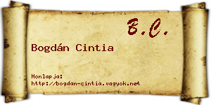 Bogdán Cintia névjegykártya